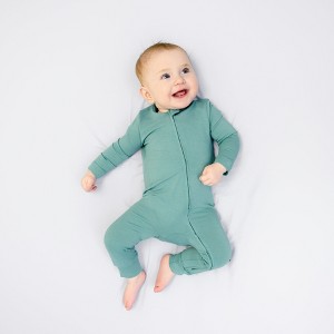 Larkspur Baby Zip Romper in Jade - 1 of 3