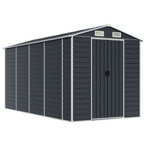 vidaXL Garden Shed Anthracite Galvanized steel Large Garden Shed - 1 of 4