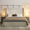 Okak Cream Style Bedroom Wingback Bed Frame with Hign Upholstered Headboard,Modern Soft Bed No Box Spring Needed - 3 of 4