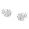 Haus of Brilliance Silver 1/4 Cttw Diamond Miracle-Set Floral Cluster Button Stud Earrings - 3 of 4