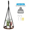 Unique Bargains Macrame Wooden Indoor Hanging Plant Shelf 2 Pcs - 4 of 4