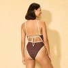Women's Contrast Binding Crochet Overlay Extra High Leg Extra Cheeky One Piece Swimsuit - Wild Fable™ - 2 of 4