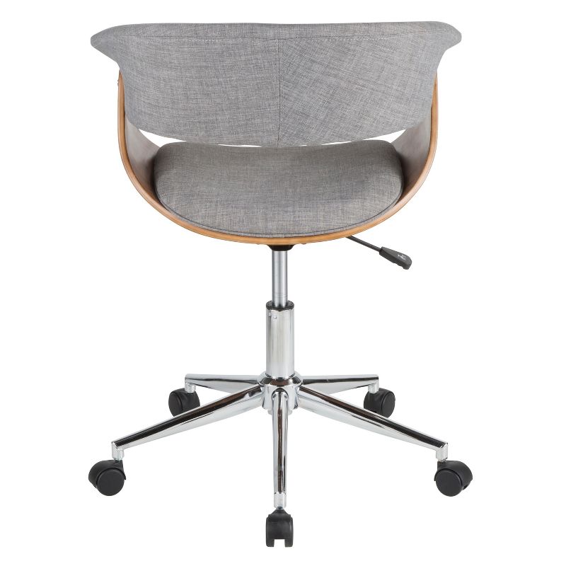 Vintage Mod Mid Century Modern Office Chair Walnut/Gray - Lumisource, 6 of 11