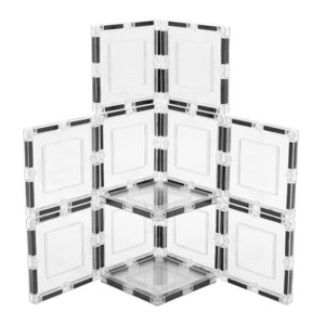 PICASSO-TILES 12 PC Clear Transparent, Magnetic Tiles, Building Blocks, STEM Toys for Kids 3+ - 1 of 4