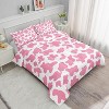 Cow Print Comforter Set Full Size – Pink & White Cartoon Cowhide Bedding, Farmhouse Style Quilt with 2 Pillowcases for Kids, Girls, Boys & Teens - 3 of 4