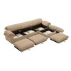 Living Room Velvet Sectional Sofa - L-Shaped with Storage and Ottoman - 3 of 4