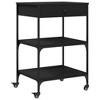 vidaXL Kitchen Trolley Black 23.6 in.x18.9 in.x35.2 in. Engineered Wood - 2 of 4