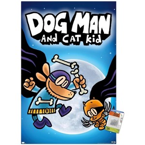 Trends International Dog Man - Dog Man And Cat Kid Book Cover Unframed Wall Poster Prints - 1 of 4