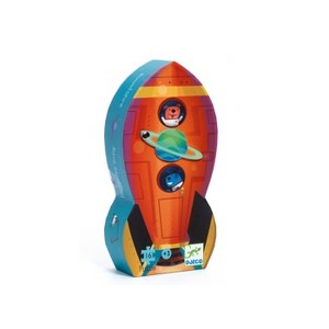 Djeco Spaceship Silhouette Puzzle, 24 Pieces, 16 x 12 inches, Ages 3 and Up - 1 of 3