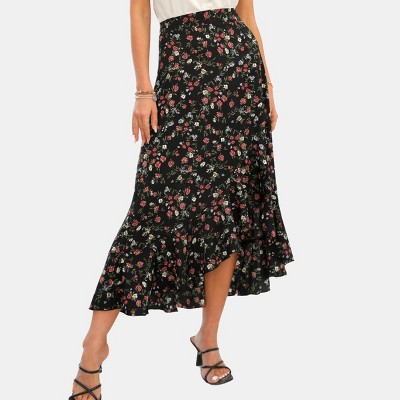 Ganni - Floral Printed Midi Skirt