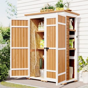 5.5ft Outdoor Shed-Waterproof Roof & Lockable Doors for Garden Tools - 1 of 3