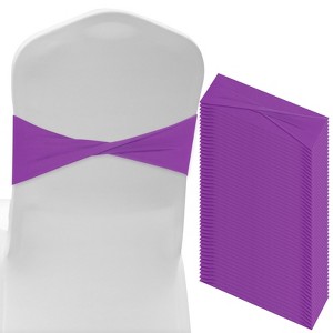 Unique Bargains Polyester Strong Stretchability Wedding Party Chair Sashes 100 Pcs - 1 of 4