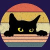 Junior's Design By Humans Cat Tee Retro Style By MeowShop T-Shirt - 2 of 3