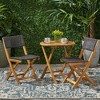 Foldable  Design Patio Bistro Set 2 Piece Outdoor, Patio Table and Chairs Set, Christopher Knight Home Outdoor Furniture - 2 of 4