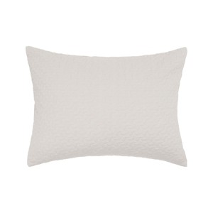 EY Essentials 20" x 26" Vance Oyster Cotton Standard Sham - Machine Washable - 1 of 3