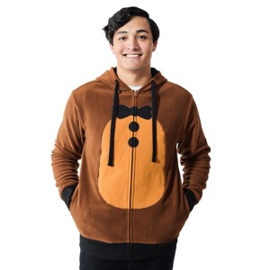 Five Nights At Freddy's Freddy Fazbear Long Sleeve Men's Brown Cosplay Hoodie - 1 of 4