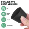 Unique Bargains Non-Slip PVC Chair Leg Caps Floor Protectors for Folding Chairs Black - 2 of 4
