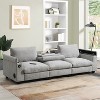 96''W Sofa Couch Set, Upholstered Storage Sofa Chair with USB Charges, Bluetooth Speaker, Cup Holders -ModernLuxe - 2 of 4