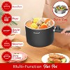 Brentwood 600-Watt 1.6-Qt. Multifunction Electric Hot Pot Cooker with Ceramic Non-Stick Ceramic Coating and Stainless-Steel Food Steamer, Black - 2 of 4