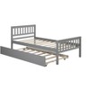 Twin Size Platform Bed, Wood Bed Frame with Trundle - ModernLuxe - 3 of 4