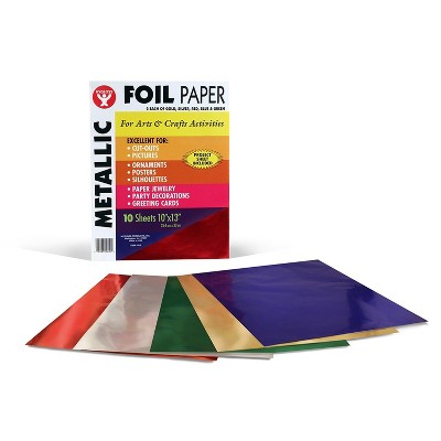 Hygloss Metallic Foil Paper, 10 X 13 Inches, Assorted Colors, Pack Of 25  Sheets : Target