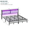 Besiost Platform Bed Frame with Charging Station, Bedframe with LED Light - 4 of 4