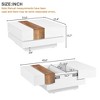 MAYEERTY 31.4" x 31.4" Square Coffee Table with Sliding Tabletop, Center Table with Hidden Storage, Extendable Table - 3 of 4