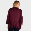 24seven Comfort Apparel Womens Plus Flared Bell Sleeve Open Front Cardigan - 2 of 3