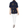 LA LEELA Women's Casual Solid Short Sleeve Blouse Shirt TShirts Button Up Dress Tops Tee Shirts Hawaiian Blouses for Women - 3 of 4