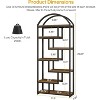 Tribesigns 71" Tall Arched Bookshelf, Storage Organizer with Open Display Shelves For Living Room, Bedroom, Rustic Brown & Black - 2 of 4