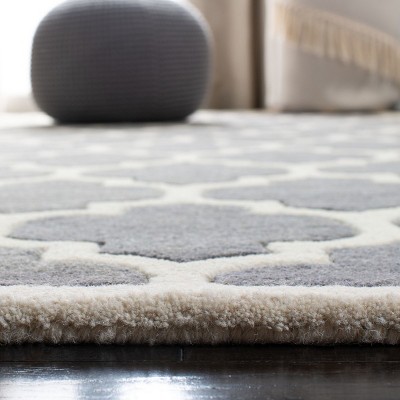 Gray and Ivory Hand-Tufted Wool Rectangular Area Rug