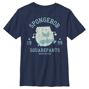 Boy's SpongeBob SquarePants Distressed Blue Bikini Bottom T-Shirt - 1 of 4