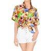 HAPPY BAY Hawaiian Shirts Womens Casual Summer Button Down Party Blouse Shirt Floral Blouses Button Up Short Sleeve Tee Shirts Dresses - 2 of 4