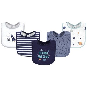 Hudson Baby Infant Boys Cotton Bibs, Space, One Size - 1 of 4