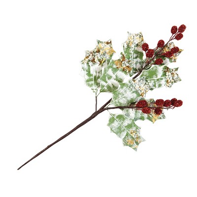 Gallerie II Glitter Holly Berry Decorative Floal Pick