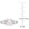EVERLY JEWELRY |Freshwater Multi-color Option Pearl and Diamond Sterling Silver Ring. - 4 of 4