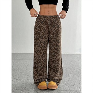 Clotth Women's Y2K Inspired High-Waisted Loose Wide-Leg Pants with Pockets, Streetwear Casual Straight-Leg Drawstring Sweatpants - 1 of 4
