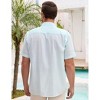Men's Cotton Linen Shirts Relaxed Fit Short Sleeve Beach Button Down Shirt Button Up Pleats Guayabera Shirts - 4 of 4
