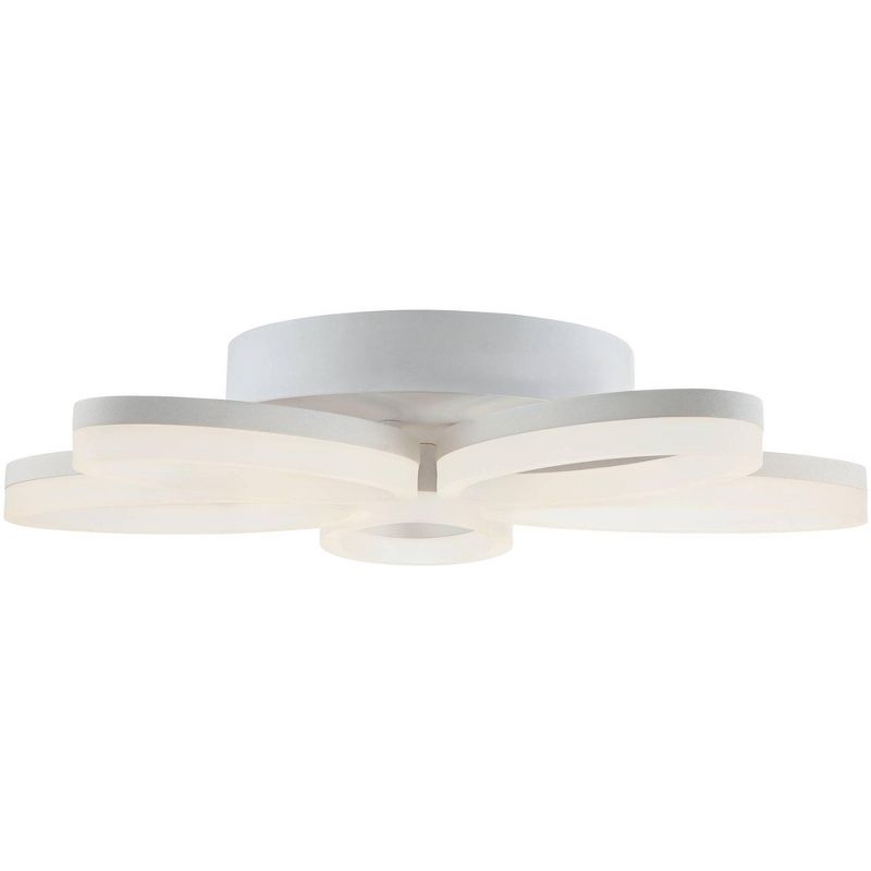 Possini Euro Design Modern Ceiling Light Flush Mount Fixture 21 1/2" Wide Frosted LED Dimmable White Oval Bloom Shade for Bedroom Kitchen Living Room, 5 of 8