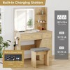 Brafab Makeup Vanity Desk Set with Stool and lighted Mirror, Modern Makeup Table Vanity Table,Beige - 2 of 4