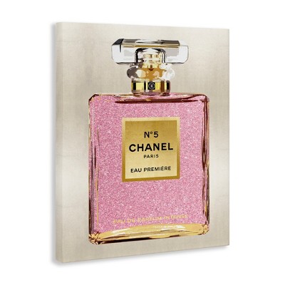 Pink and Gold Luxury Perfume Canvas Wall Art, 16 x 20