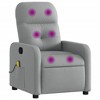 vidaXL Light Gray Fabric Massage Recliner Chair - 6-Point Vibration, Manually Adjustable Backrest & Footrest For Living Room/Office - 2 of 4
