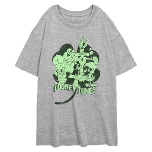 Junior's Looney Tunes Clover Green Group T-Shirt - 1 of 2