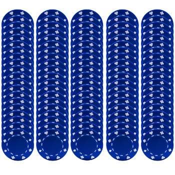 Poker Chips – 100-Piece Set of 11.5-gram Blackjack Chips with Suited Design by Trademark Poker (Blue)