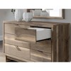 Signature Design by Ashley Darcalli Modern 6-Drawer Dresser - Mid-Century Style Storage Chest - Brown Walnut Finish - 3 of 4