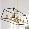35" 8-Light Liane Farmhouse Industrial Iron Linear LED Pendant Black/Brass Gold - JONATHAN Y: Modern Ceiling Fixture, UL Listed - 2 of 4
