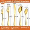 BRINJOY 40-Piece Gold Flatware Set with Minimalist Stripe Handles - 8-Person Stainless Steel Cutlery Set, Dishwasher Safe & Mirror Polished - 2 of 4
