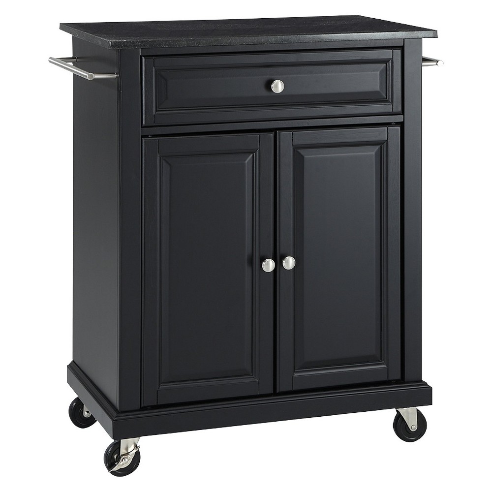 Photos - Other Furniture Crosley Granite Top Portable Kitchen Cart - Black 