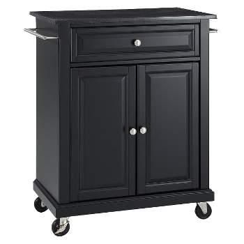 Crosley Granite Top Portable Kitchen Cart - Black