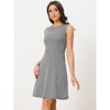 INSPIRE CHIC Women's Plaid Sleeveless Fit A-Line Houndstooth Work Mini Dress - 3 of 4